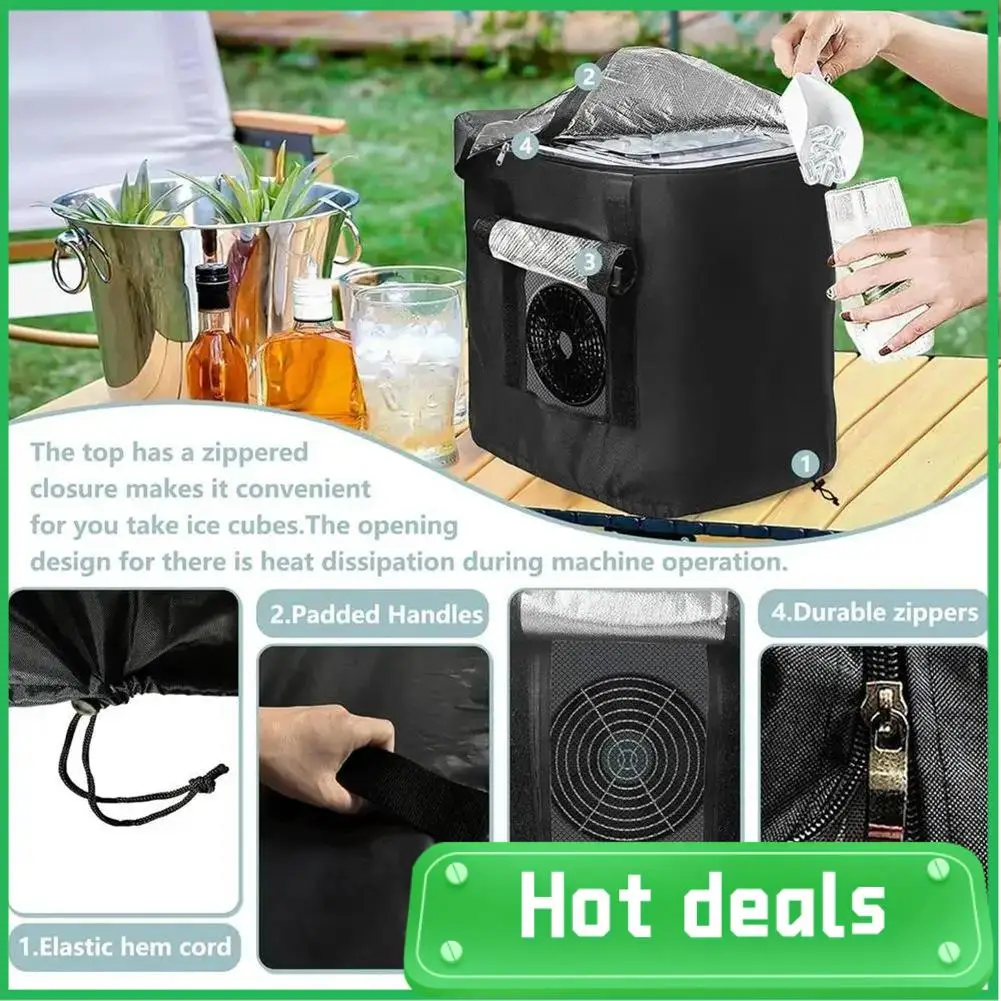 

B69A Cover For Ice Maker Heat Shield Portable Waterproof Insulation Cover For Ice Maker Ice Cubes Maker Protective Cover