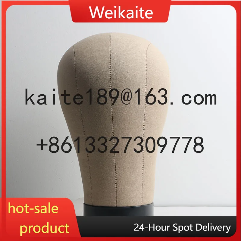 

Long Neck Cork Canvas Block Head Mannequin for Making Wigs and Styling ,canvas Wig Head