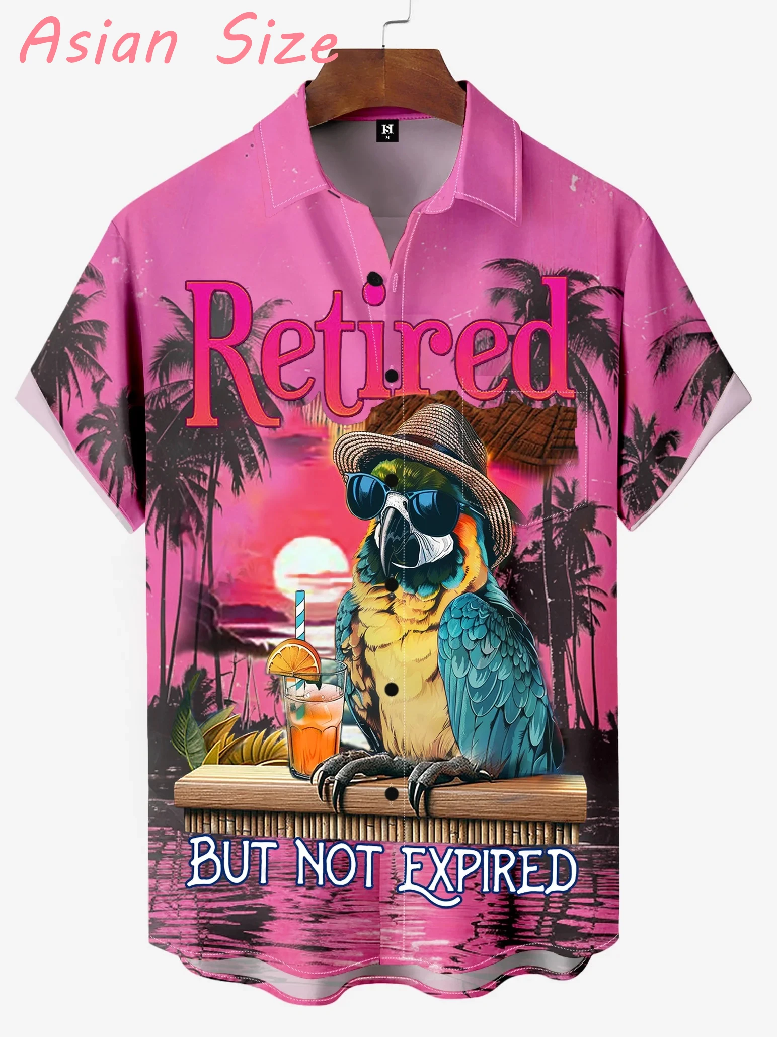 

Забавные гавайские рубашки с принтом попугаев для мужчин и женщин, кавайные тропические пляжные рубашки на пуговицах, блузки, рубашки для отпуска 2026, рубашка Алоха, камиса