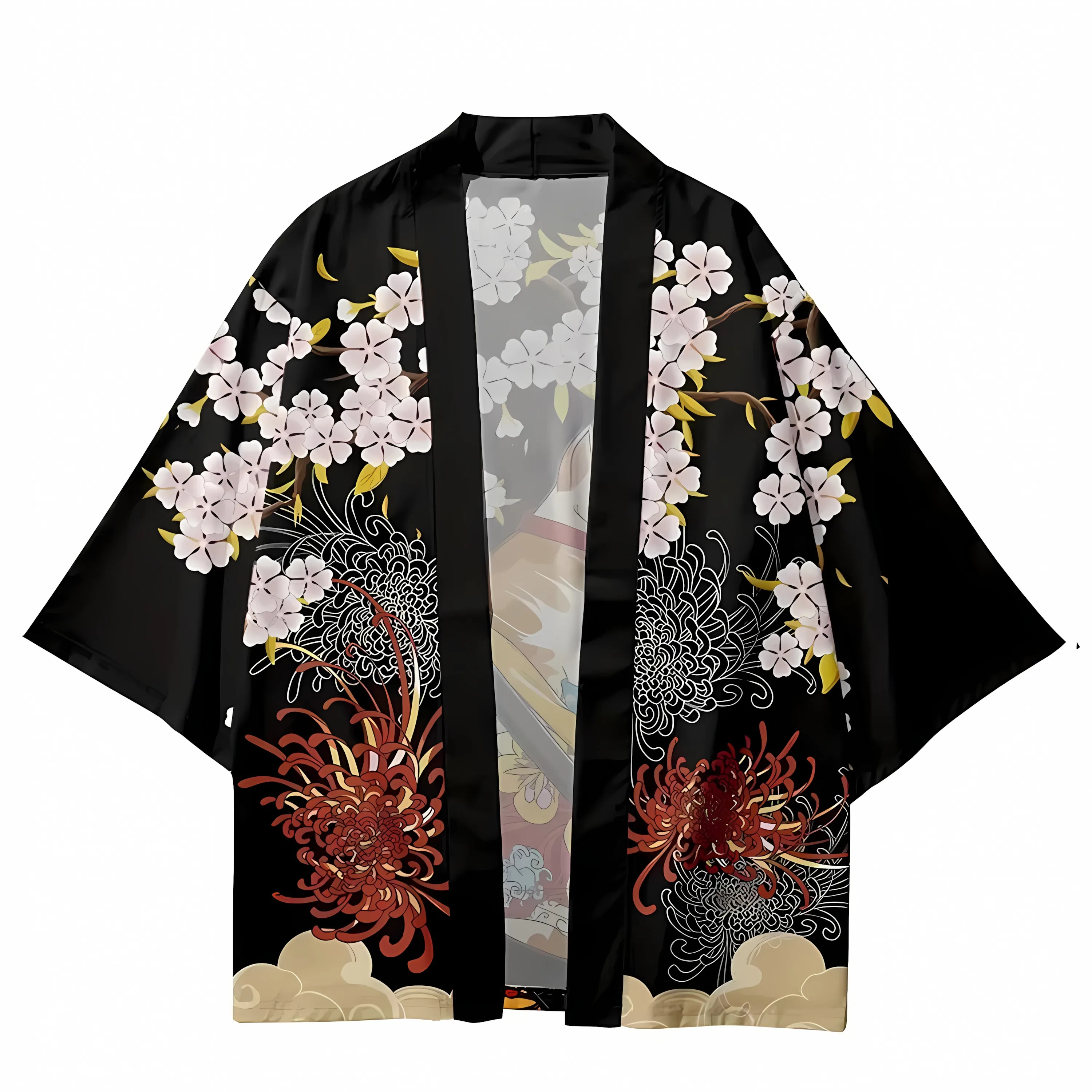 

2026 Summer New Men's Kimono with 3D Cat Pattern Print for Street Casual Fashion Comfortable Soft Breathable