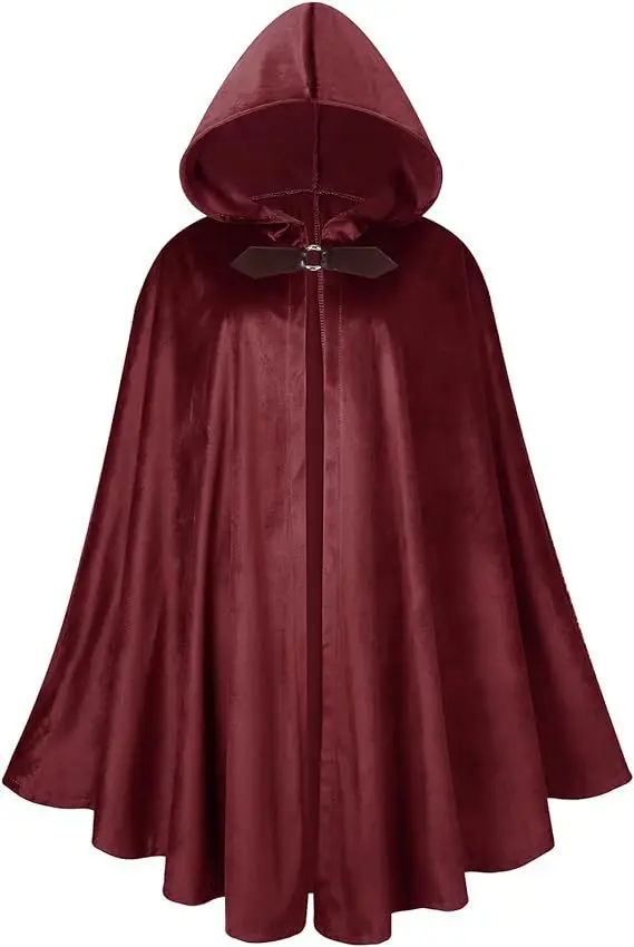 Middeleeuwse Viking Mantel Mannen Suède Retro Capuchon Lange Cape Jas Piraat Cos Halloween Gothic Cosplay Kostuum Halloween Zwarte Mantels