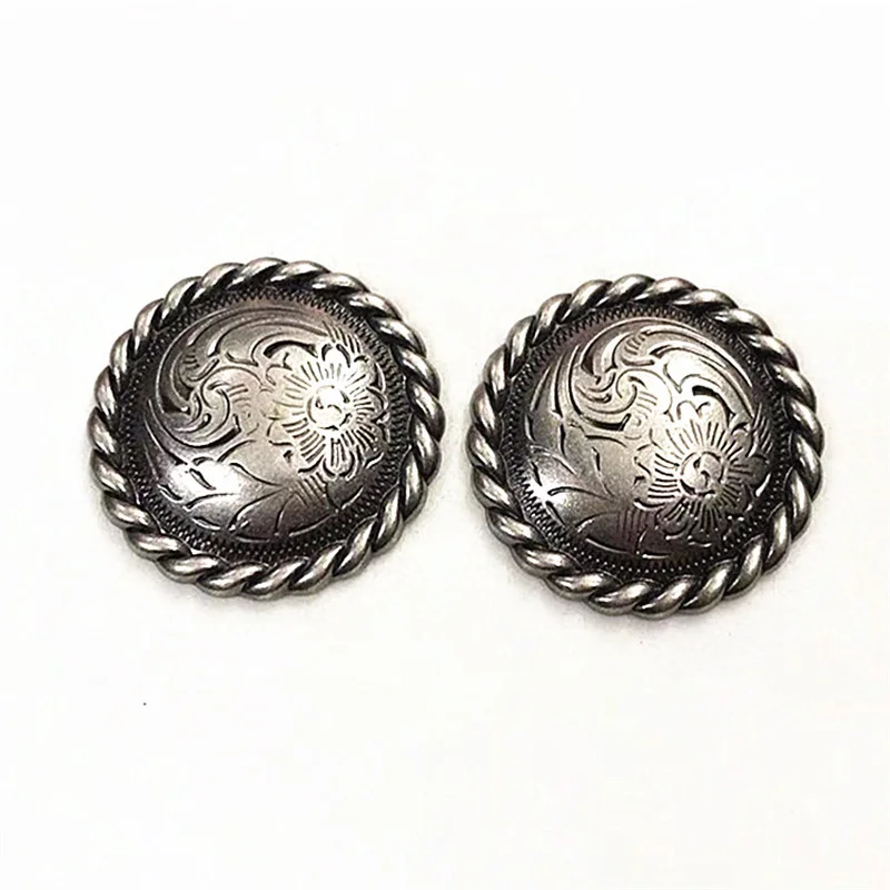 32mm Round Rope Edge Concho Purses Leather Decoration Buckle Conchos Metal Screw Back Buttons Handmade Clothes Accessories