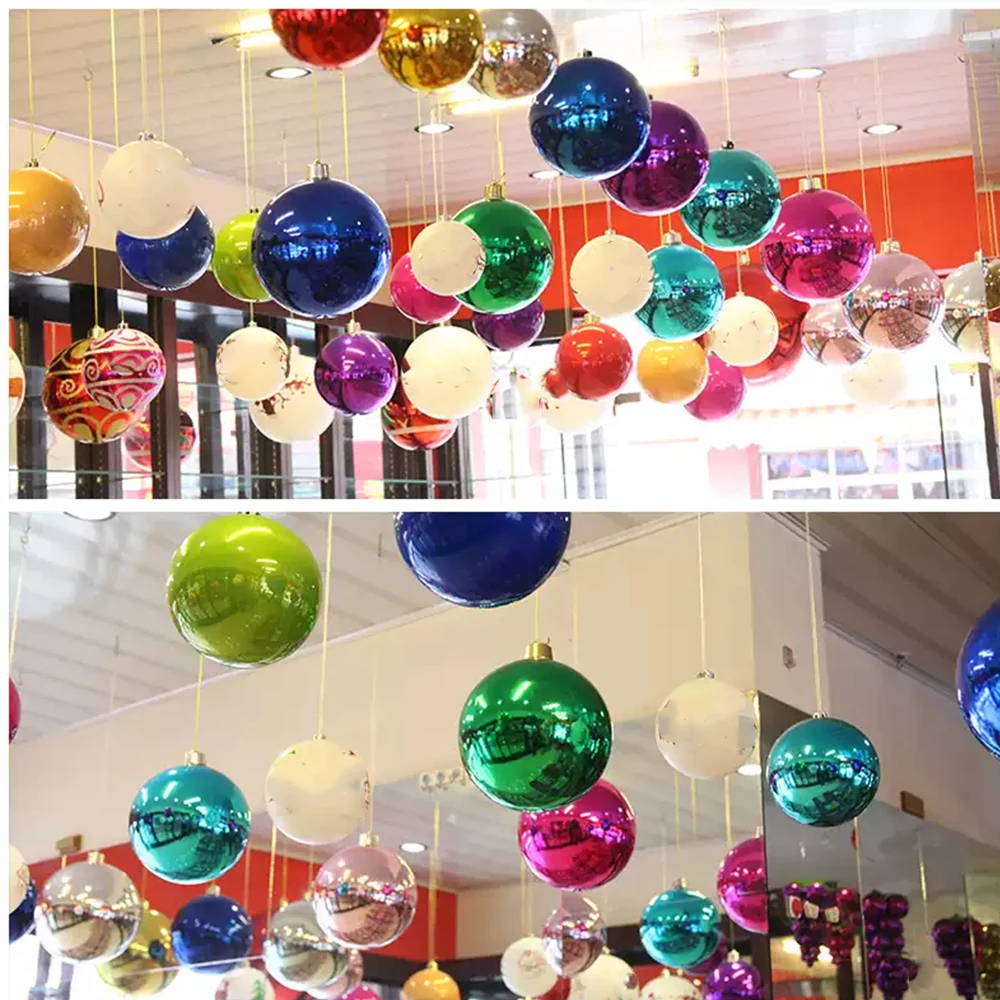 12pcs Dia 4/6/8cm Christmas Balls Decorations Christmas Tree Ornaments Ball Hanging Pendants Home Party Decor New Year Decor