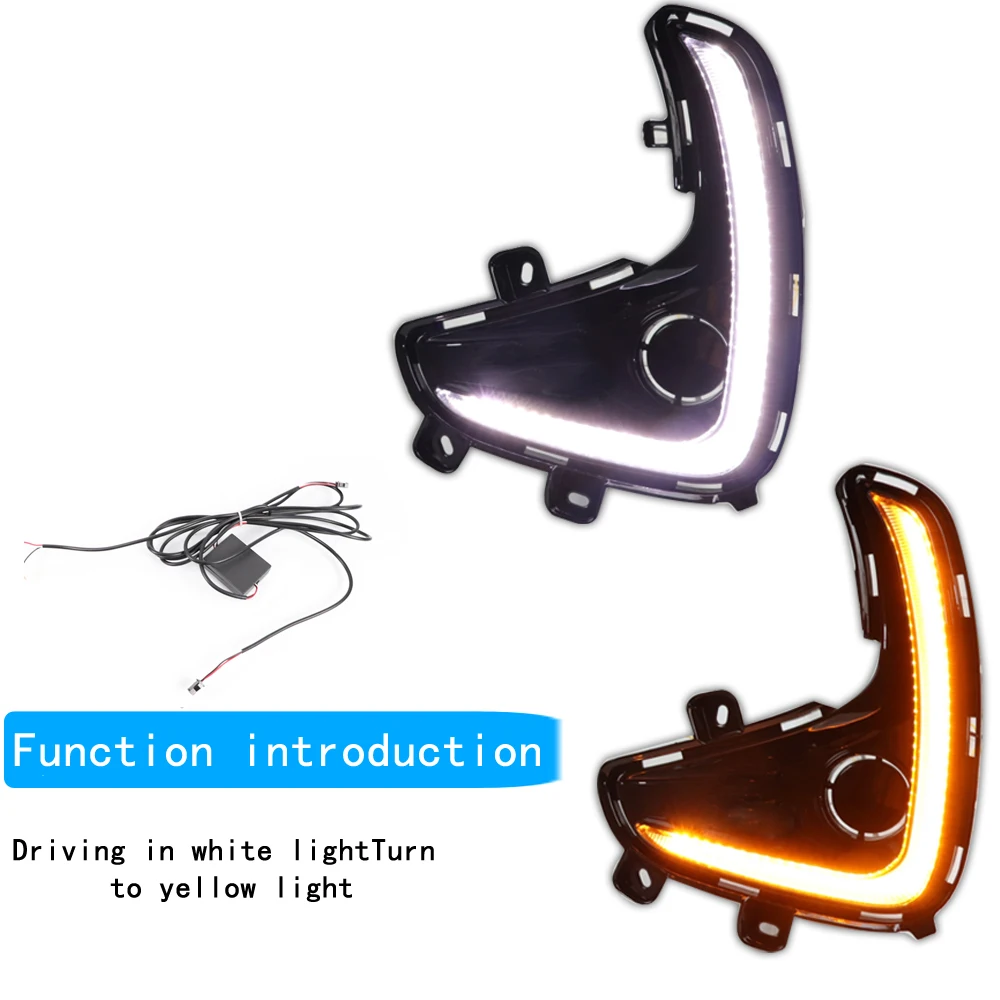 LED Daytime Running Light For Toyota Yaris 2020 2021 2022 Dynamic Turn Yellow Signal Relay Car 12V LED DRL Day Light