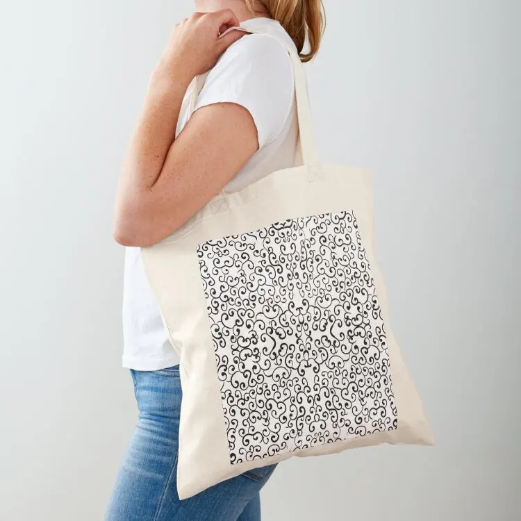 

Black and white Karakusa - Wagara, Japanese pattern Tote Bag tote bags men hand bags foldable reusable bag