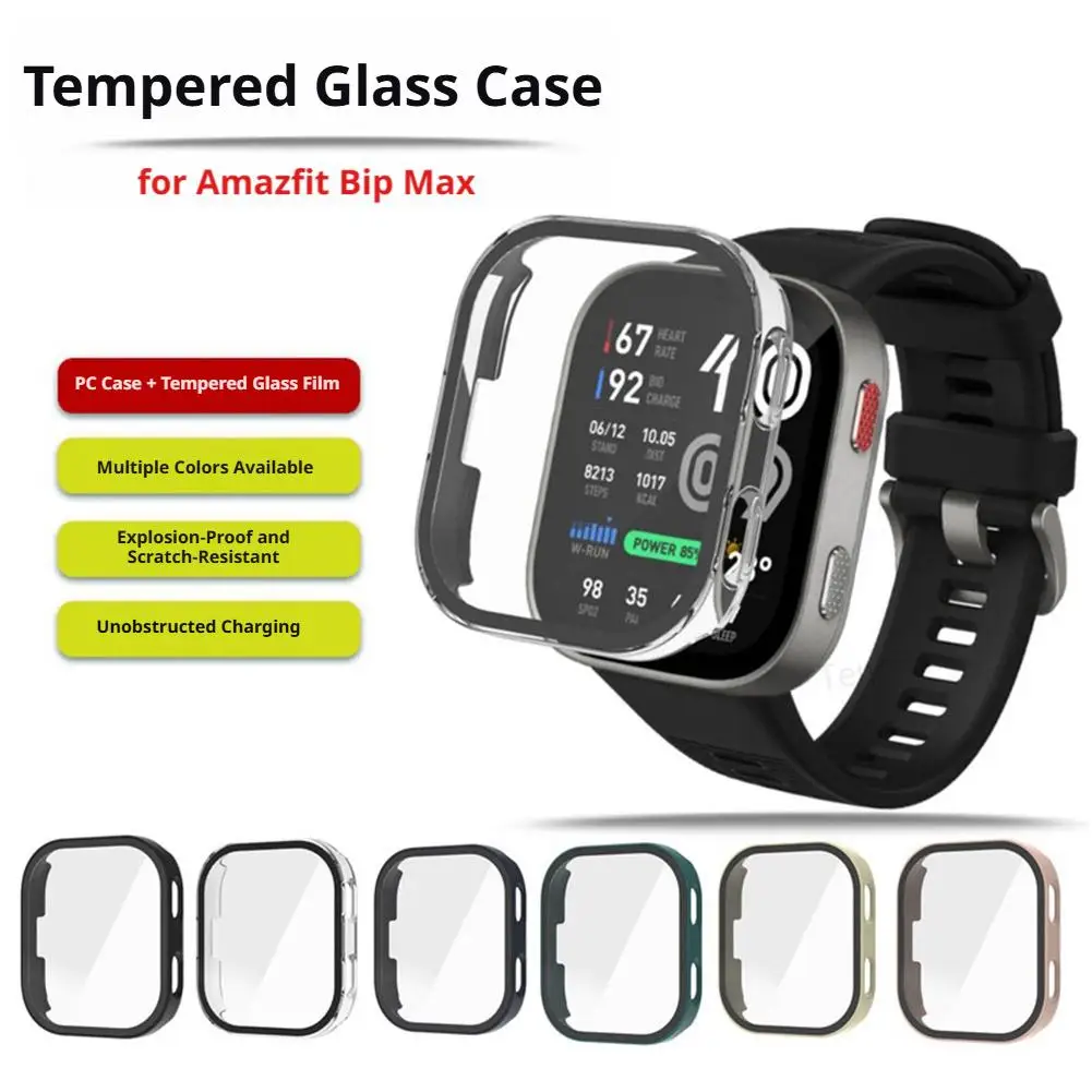 Tempered Glass+Cover For Amazfit Bip MAX Watch Case Anti-scratch Frame Bumper For Amazfit Bip Max Screen Protector Accessories