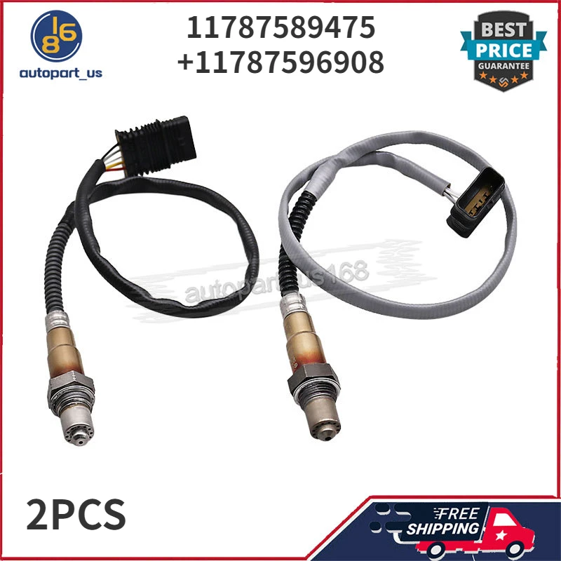 2Pcs Upstream & Downstream Oxygen Sensor O2 Sensor Lambda Sensor 11787589475 11787596908 For BMW E90 E91 E92 F30 E70 E71