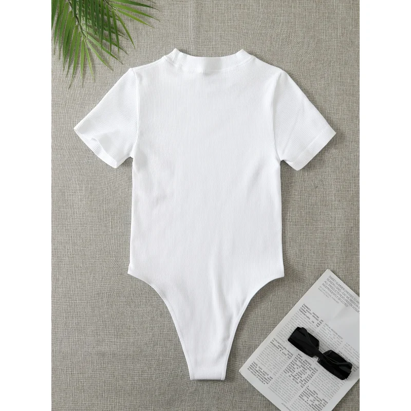 Women's Yoga Jumpsuit High-Stretch Shaping Body-Shaping Seamless Underwear Short-Sleeve Crew Neck Top-Shirt view 6