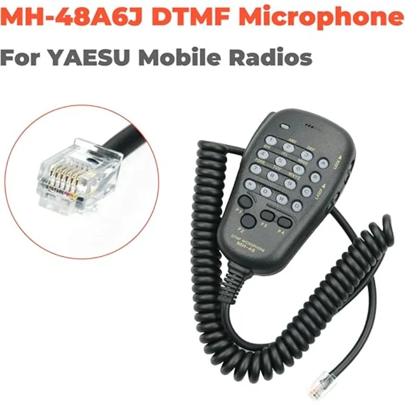 Original MH-48A6J DTMF Mic Microphone 6pin PTT Hand Speaker for Yaesu Car Mobile Radio FTM-100DR FT-7900R FT-8900R FTM-3100R