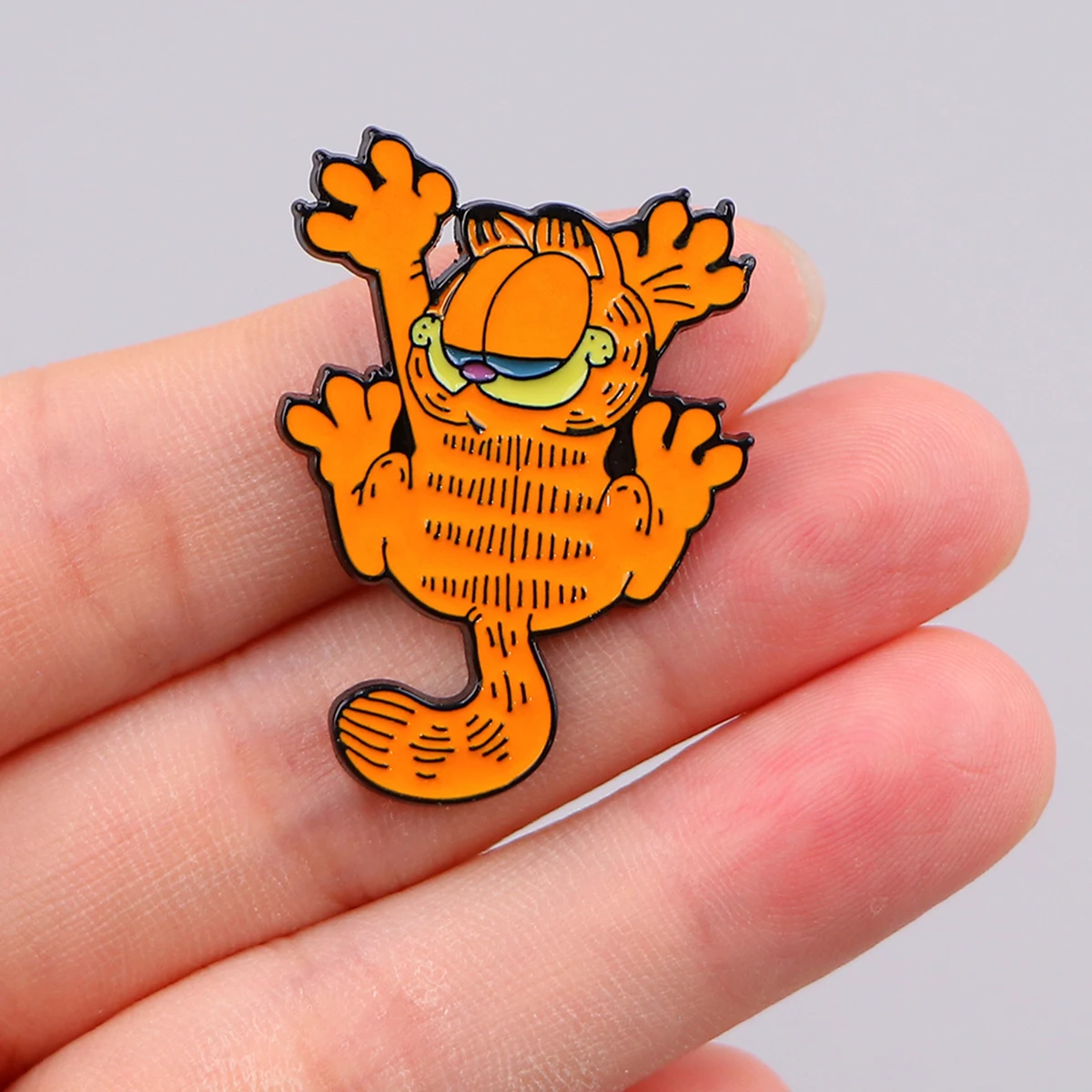 Kawaii Cartoon Enamel Pins Fat Orange Cat Brooches For Clothing Backpack Lapel Badges Fashion Jewelry Accessories Gifts Cosplay