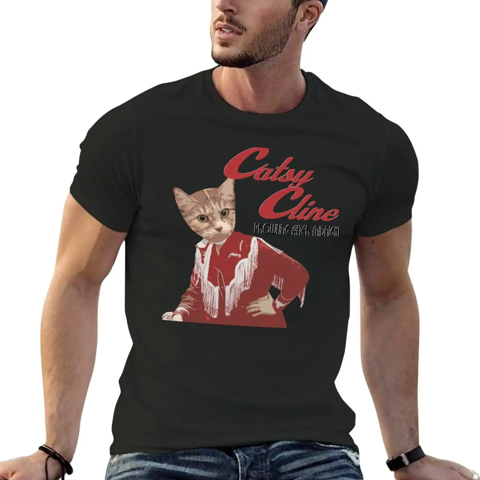 Catsy Cline T-Shirt quick drying rapper graphic tees graphics t shirts for men cotton