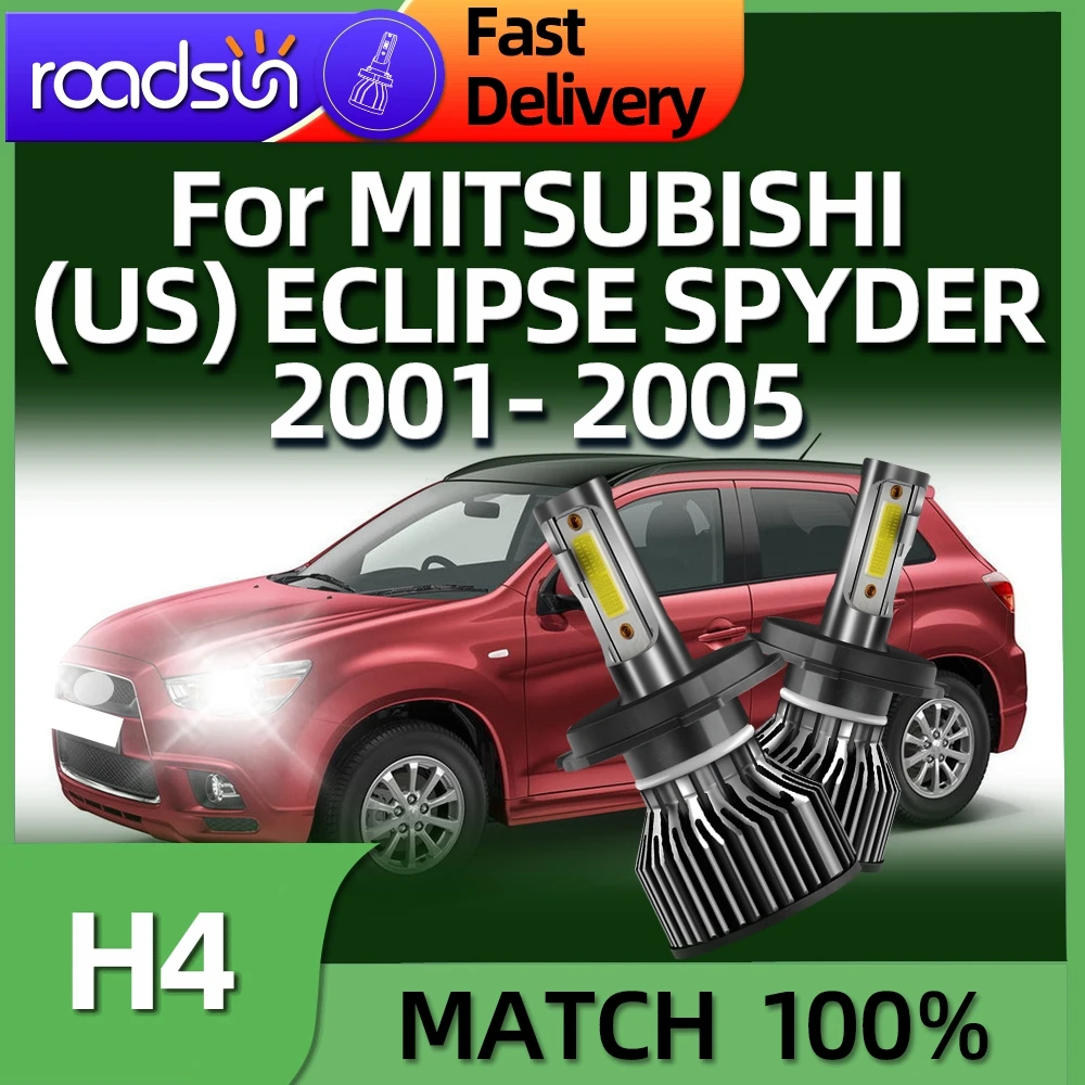 Roadsun 6000K 150W Auto Car LED Light H4 Headlight For MITSUBISHI (US) ECLIPSE SPYDER 2001 2002 2003 2004 2005