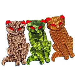FishSheep Lovely Acrylic Fox Cat Brooch for Women Cute Resin Animal Brooches Lapel Pins Unisex Clothing Accessories Gifts