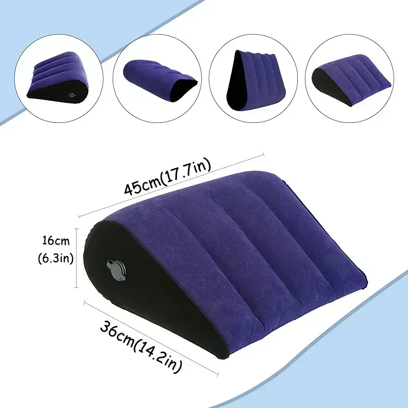 Inflatable Wedge Pillow Love Intercourse Cushion 18 Adult Sexuality Position Couple Body Support Cushion Air Triangular Pillow image 4