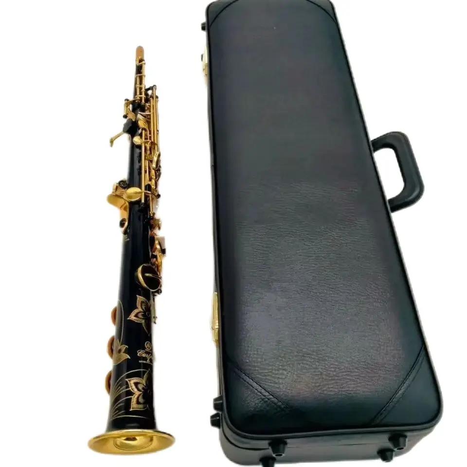 

High Quality Japan Brand YSS 82Z Black Soprano Saxophone Professional Musical instrument Sax Straight B flat Sax With Leathe Cas