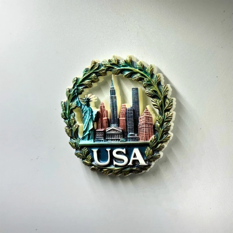 New York Fridge Magnet - US Designer Souvenir Minimalist NYC Skyline Decor Instagrammable High-End Gift