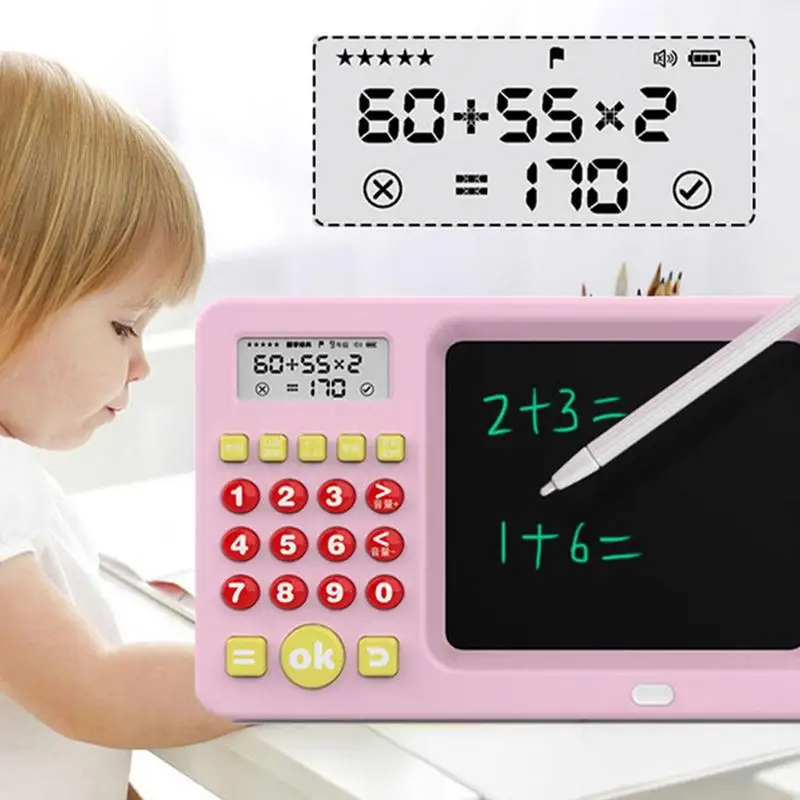 LCD Writing Table Kids Mathematical Learning Educational Toy With Erase Button Oral Math Drawing Board Educational Toys For