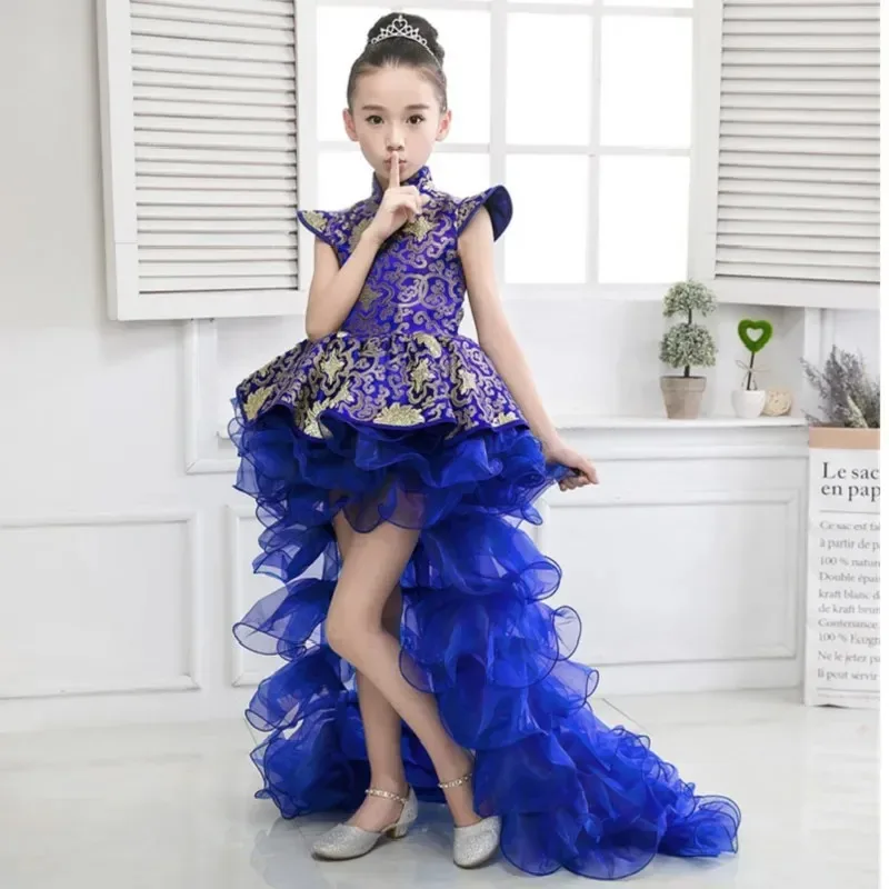 Children's Jazz Dance Costumes Girls Hosts Dresses Models Catwalk Shows Girls Princess Dresses kids girls top dance costumes