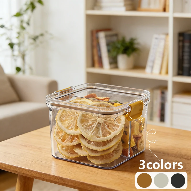 

Stackable Transparent Storage Container Food Grade PET 2/4/6 Sealed Container Kitchen Dry Goods and Snacks Classified and Stored