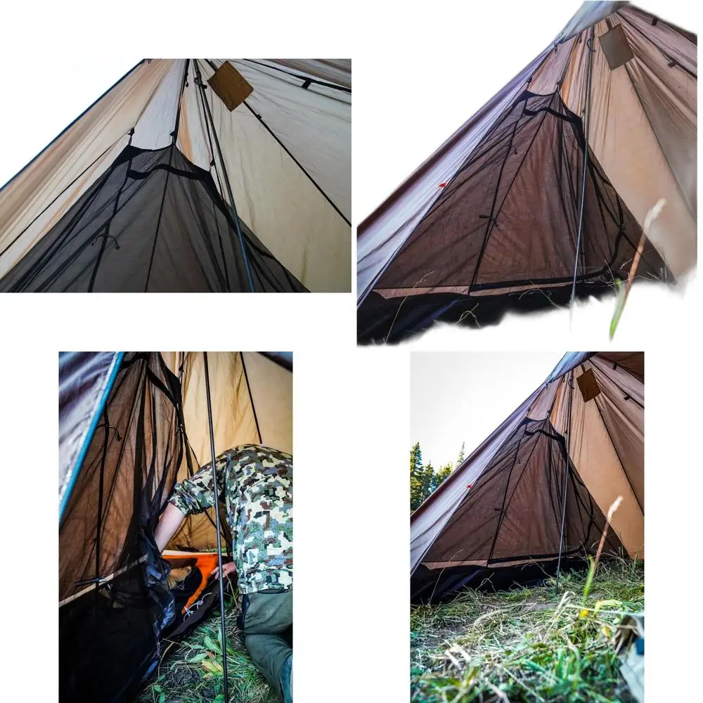 

Ultralight Floorless Camping Shelter with Stove Jack, Ideal for Hiking, Hunting, and Fishing