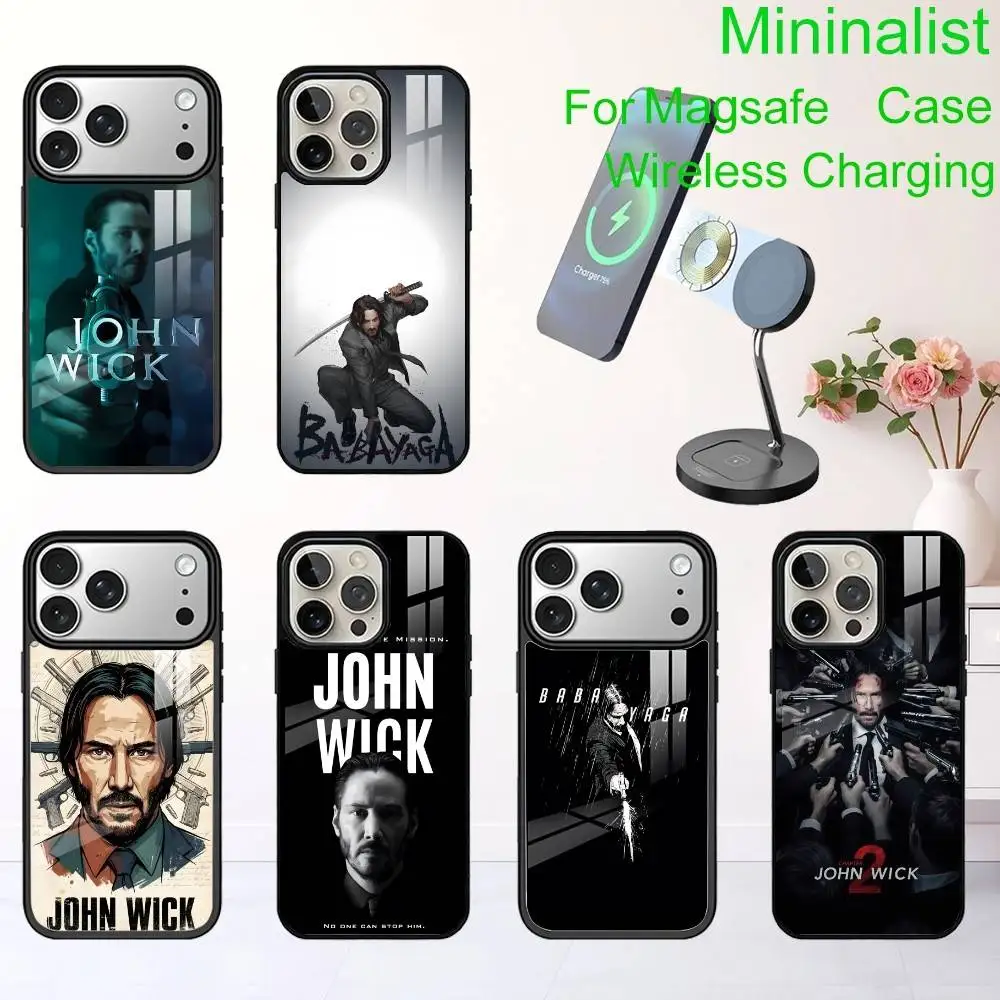 

Movie Character John Wick Phone Case For iPhone17,16,15,14,13 Plus,Pro Max Magnetic For Magsafe Wireless Charging