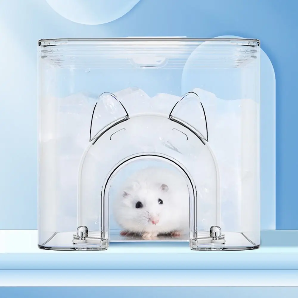 

Hamster Containers Summer Hamster Cooling House Transparent Plastic Water Cube Pet Nest Practical Cooling Pet House Golden Bears