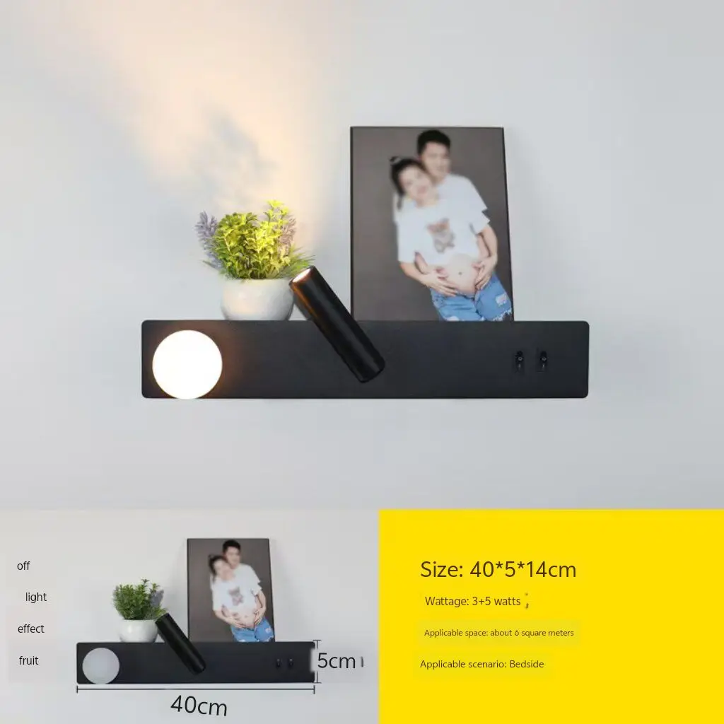 

Modern minimalist LED decorative wall lamp, hallway creative lamp, wall lamp with storage space, rotating spotlight with switch.