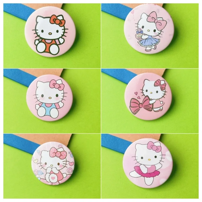 

Sanrio Hello Kitty Brooch Anime Action Figures Cute Q Figurals Toy Badge Clothing Merchandise Decoration Children Birthday Gifts