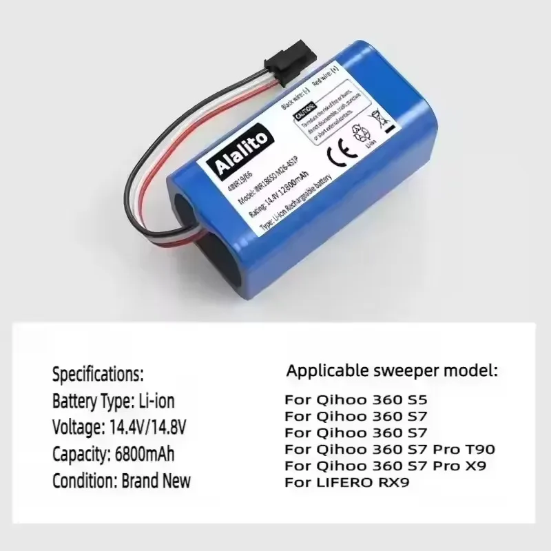 2026 For Qihoo 360 S5 S7 T90 14.8v 12800mah Robot Vacuum Cleaner Battery Pack Robotic Vacuum Cleaner Replacement Batteries.