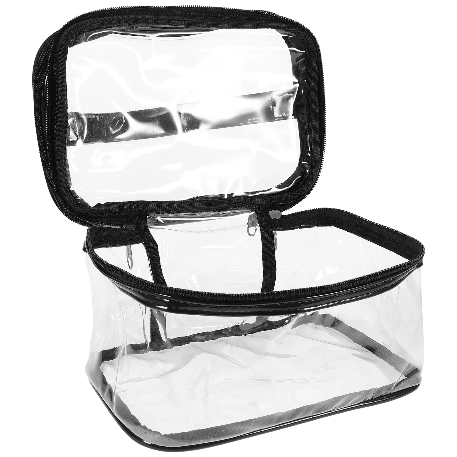

Makeup Bag Large Capacity Double Layer Clear Portable Cosmetics Organizer Travel Toiletry Storage Pouch Clear Toiletry Bag