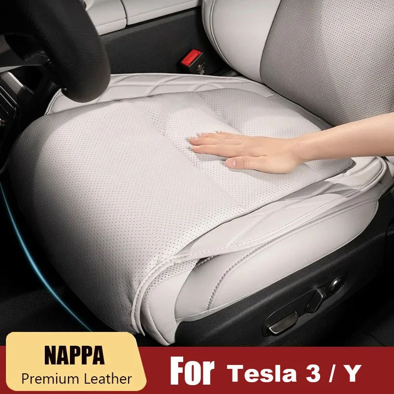 New NAPPA Leather Car Seat Cover Seat Cushion Auto Seat Protector Pad For Tesla Model 3 Model Y Model S Car Interior Accessories