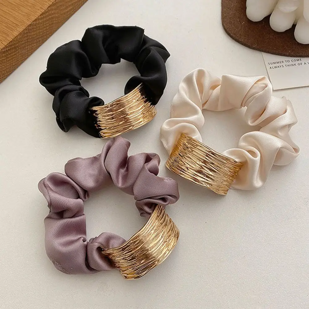 Gift Female Hair Accessories Metal Arched Hair Scrunchies Korean Style Hair Rope Ponytail Holder Women Hair Ring