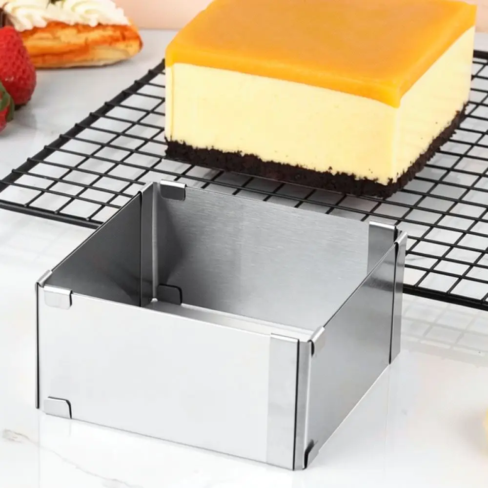 Flexible Adjustable Square Mousse Mold Stainless Steel Cake Ring Baking Frame Kitchen Pastry Accessory For Home Baker