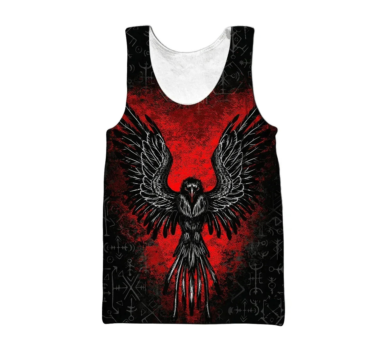 

Summer Hot Huginn Raven Tattoo Tank Tops Men/Women Sleeveless Top Oversized Men's Vests Unisex Streetwear Cool Clothing
