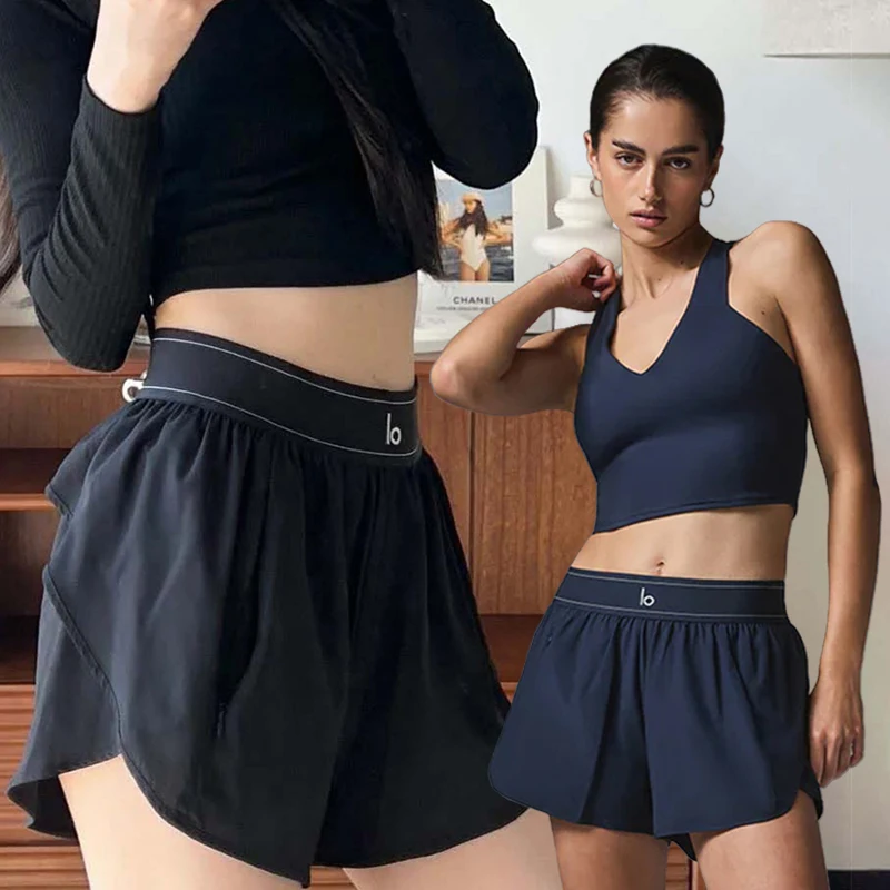 

Women Athletic Quick Dry Breathable Yoga shorts Casual Running Pants Summer Comfortable Nude Feeling Anti-Shine Shorts