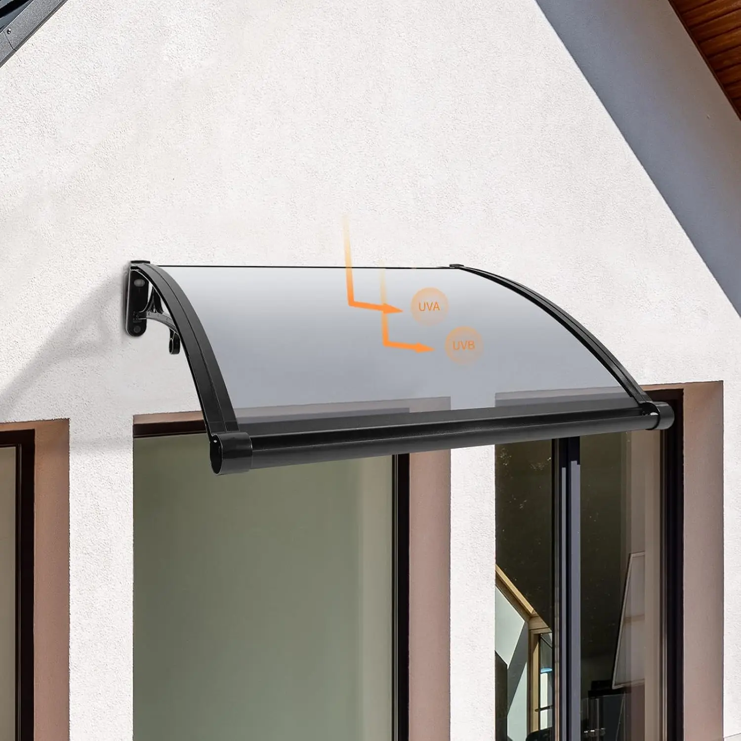 Window Awning Door Canopy, Rain Cover For Doors And Windows Front Door Canopy Overhang Awning With Bracket For Sun Shutter, Uv,