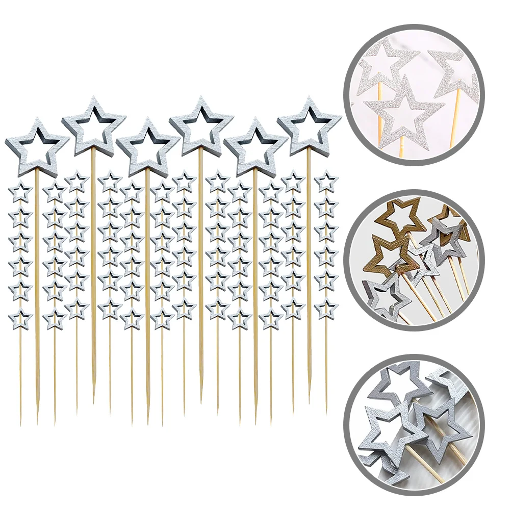 

100Pcs Christmas Fruit Picks Five- Bamboo Appetizer Picks for Party Snacks Desserts Grill Foods Safe Non-Burrs