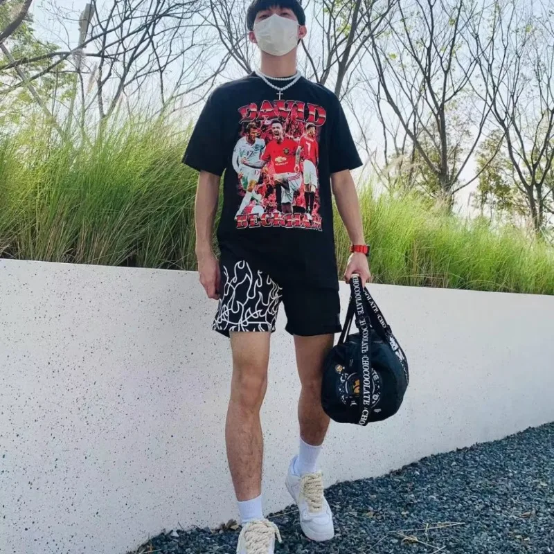 Fitness Jogging Shorts Chicano Street Sports Shorts Y2K Streetwear Beach Seaside Casual Short Pants 2024 New Summer Printed