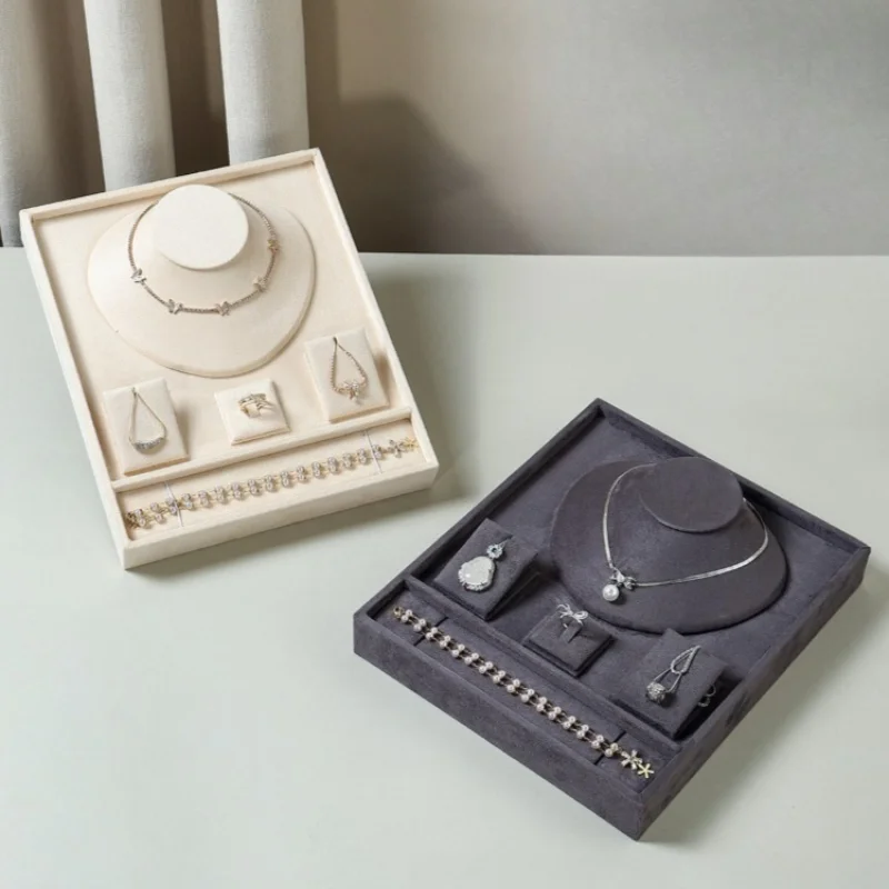 Velvet Jewelry Display Stand - Multi-Use Tray for Ring Necklace Bracelet Exhibition Photography