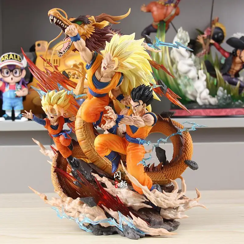 

Новая аниме-фигурка Dragon Ball Super Saiyan 3, отец-син, Kamehameha Goku Gohan Goten, экшн-фигурка, модель, Коллекционная статуя, игрушки