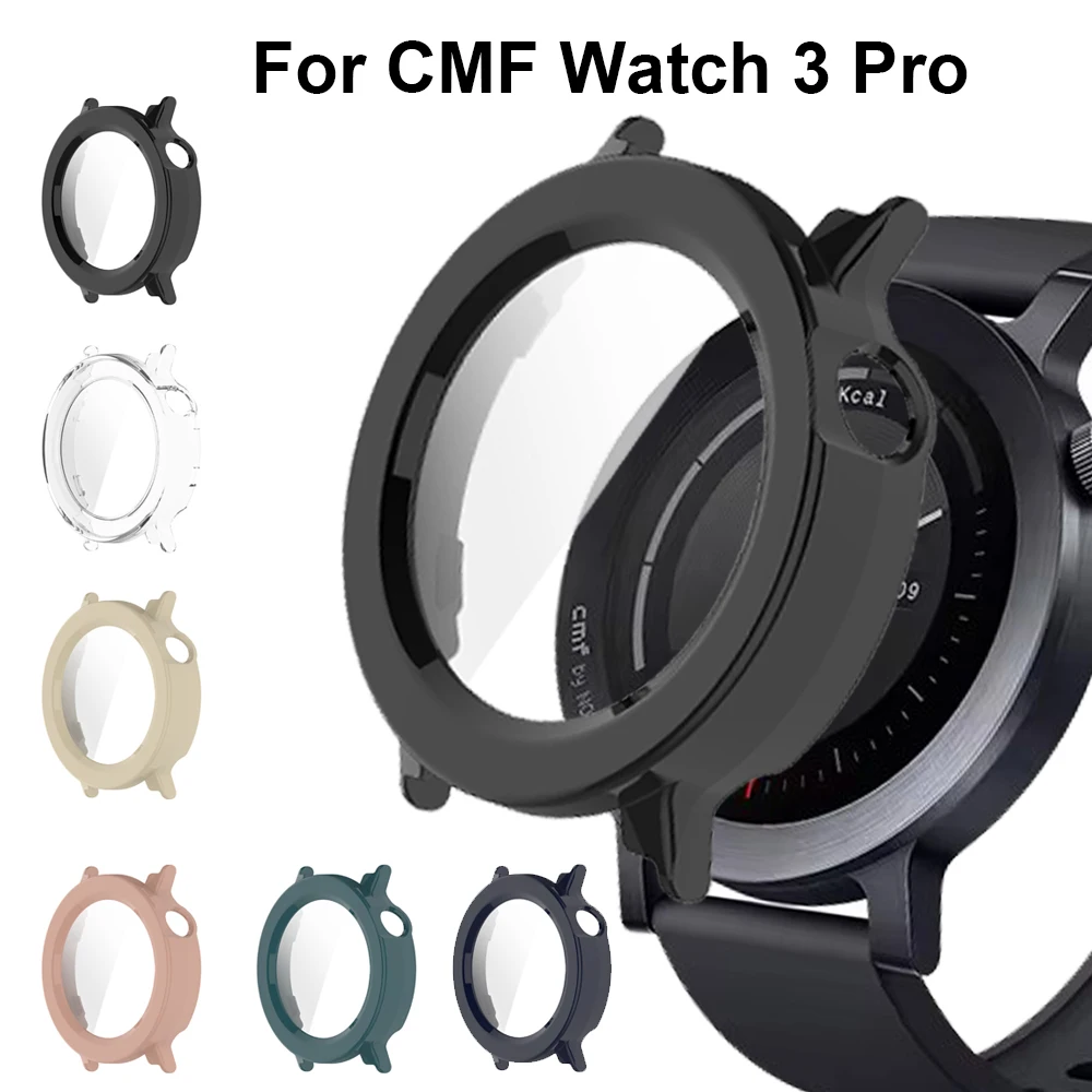 Tempered Glass+Cover For Nothing CMF Watch 3 Pro Smartwatch Protective Frame Bumper Shell Case For CMF Watch 3 Pro Accessories