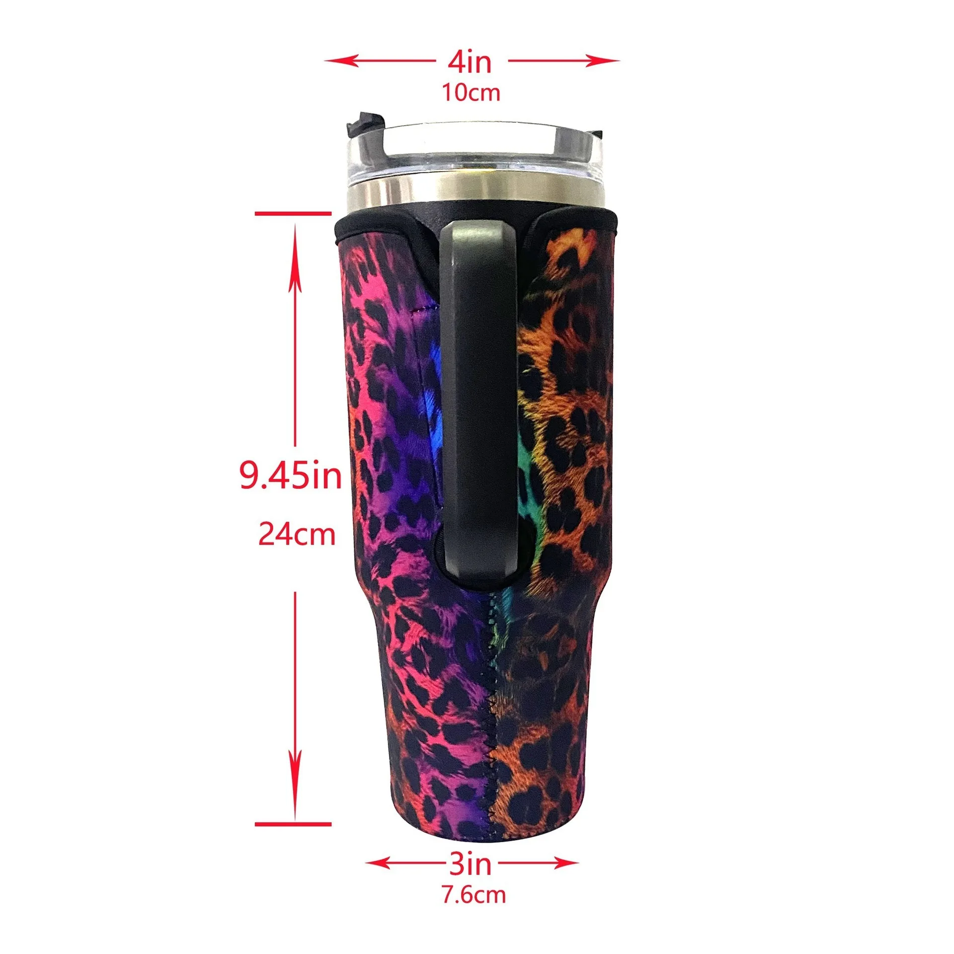 Fashion Insulated Cup Cover 40oz Waterproof Cup Sleeve Leopard Print Protect Bottle Covers for Traveling