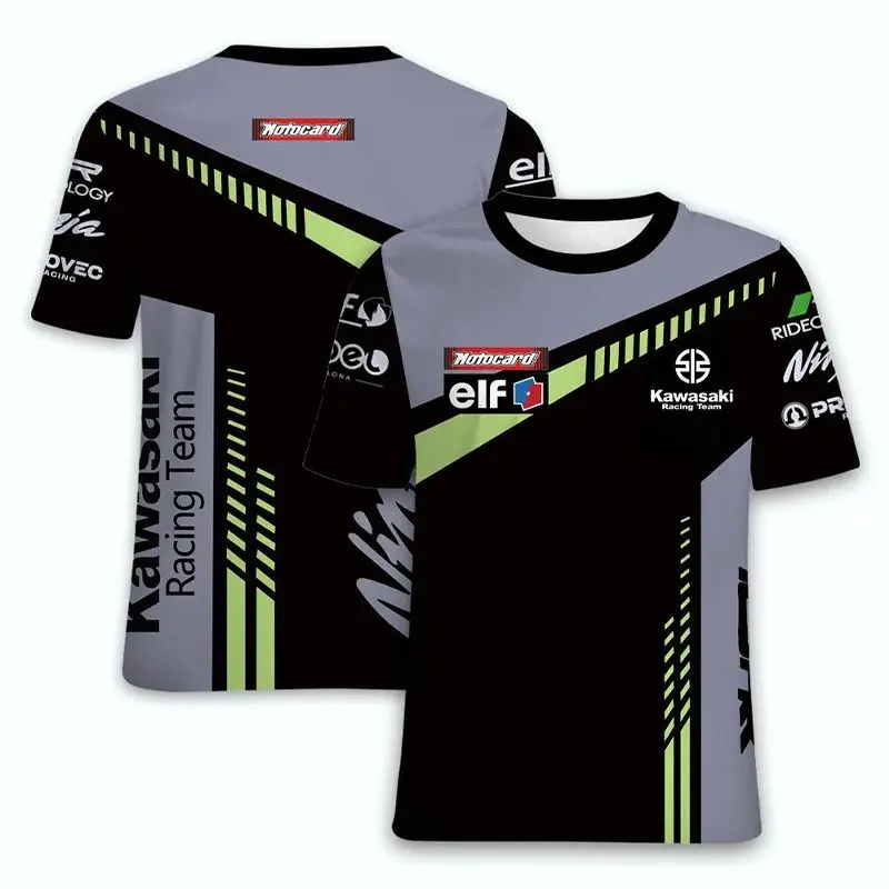 

Kawasaki Motorcycle Racing Team Men's T-shirt, Vintage Style, Unisex Summer Quick Dry Biker T-shirt, Motocross Loose Fit Sports