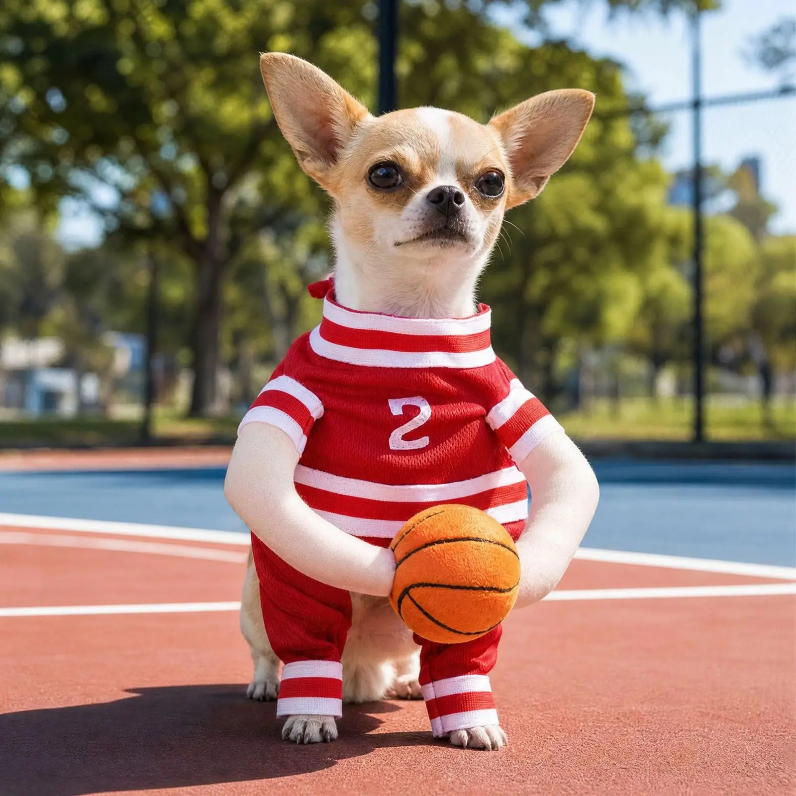 Pet Basketball Player Costume Realistic Pet Dog Outfit Funny Cosplay Clothes for Puppy Photo Props Party Decor