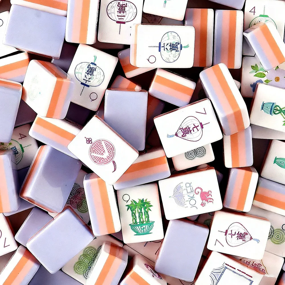 

Фиолетовый 4-слойный американский акриловый набор для маджонга, 160 фишек, расписанные вручную, портативная дорожная настольная игра для отдыха