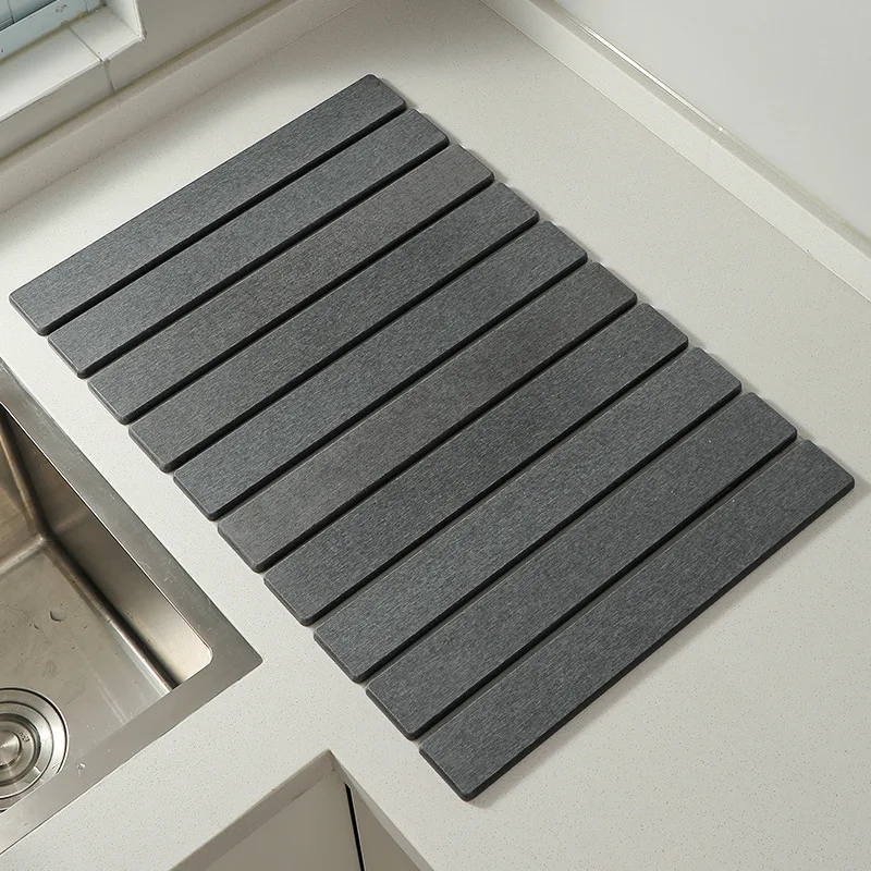 

Быстросохнущий коврик для стола, складной каменный коврик для сушки посуды, многоразовые коврики для сушки посуды, коврик с диатомовой землей для посуды, бутылок, чашек