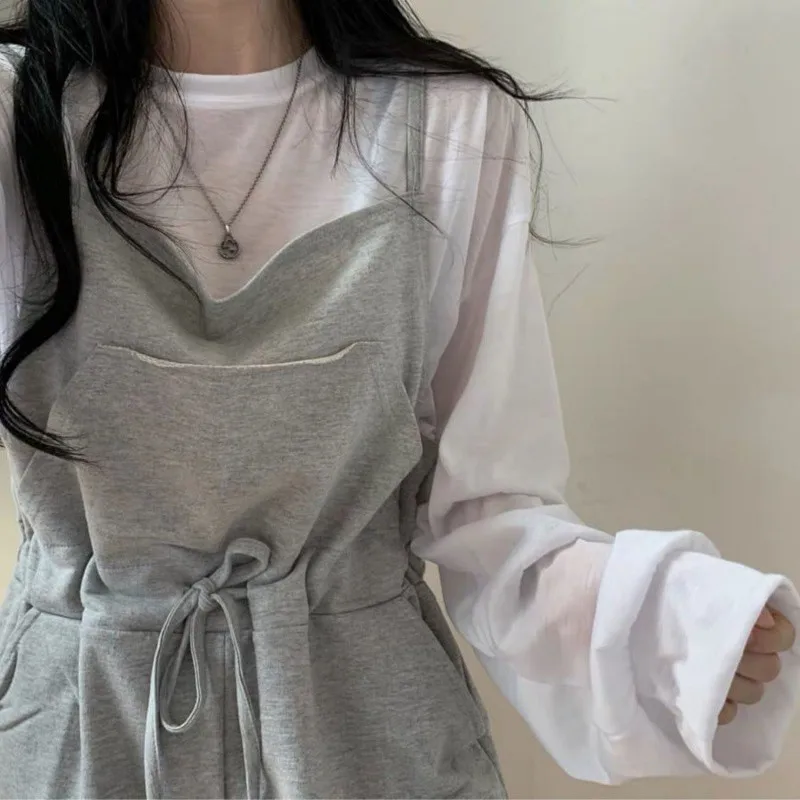 

Rompers Women Casual High Waist Summer Solid Loose Korean Style Fashion All-match Wide Leg Simple Pure Streetwear Vintage Y2K