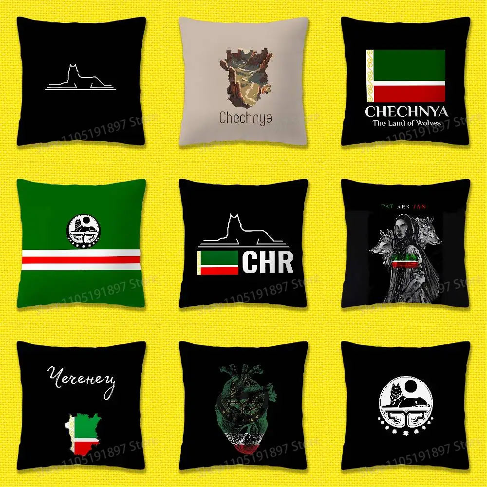 الشيشان العلم الشيشان شعار رمي كيس وسادة ل 50x50 سنتيمتر 30x30 سنتيمتر 55x55 سنتيمتر 45x45 سنتيمتر 40x40 سنتيمتر مربع السرير المخدة غطاء #1