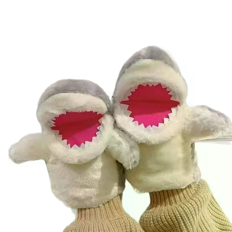 Peluche ripiene Giocattoli animali Squalo grigio Mano Dito Storia Burattino Bambole carine Giocattoli educativi per bambini Squalo simulato Regalo per bambini