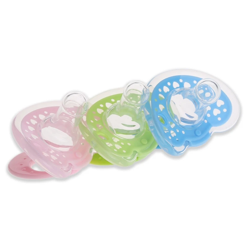 Newborn Baby Soft Silicone Round Orthodontic Pacifier Teat Nipple Soother Thumb for Play Mouth Care Supplies